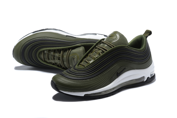 2018 Men Nike Air Max 97 UL Army Green White Shoes